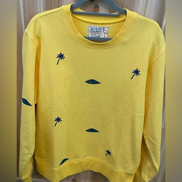 Sandrine Rose/Free People | Solei Crew Neck Eye/Palm Sweatshirt (M) - Picture 2 of 7